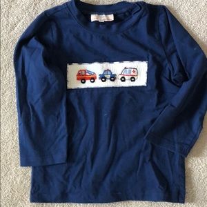 Long sleeve toddler boy smocked shirt